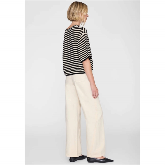 Anine Bing Theo Sweater, Black & Ivory Stripe 